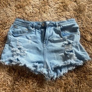 Distressed Light Blue shorts